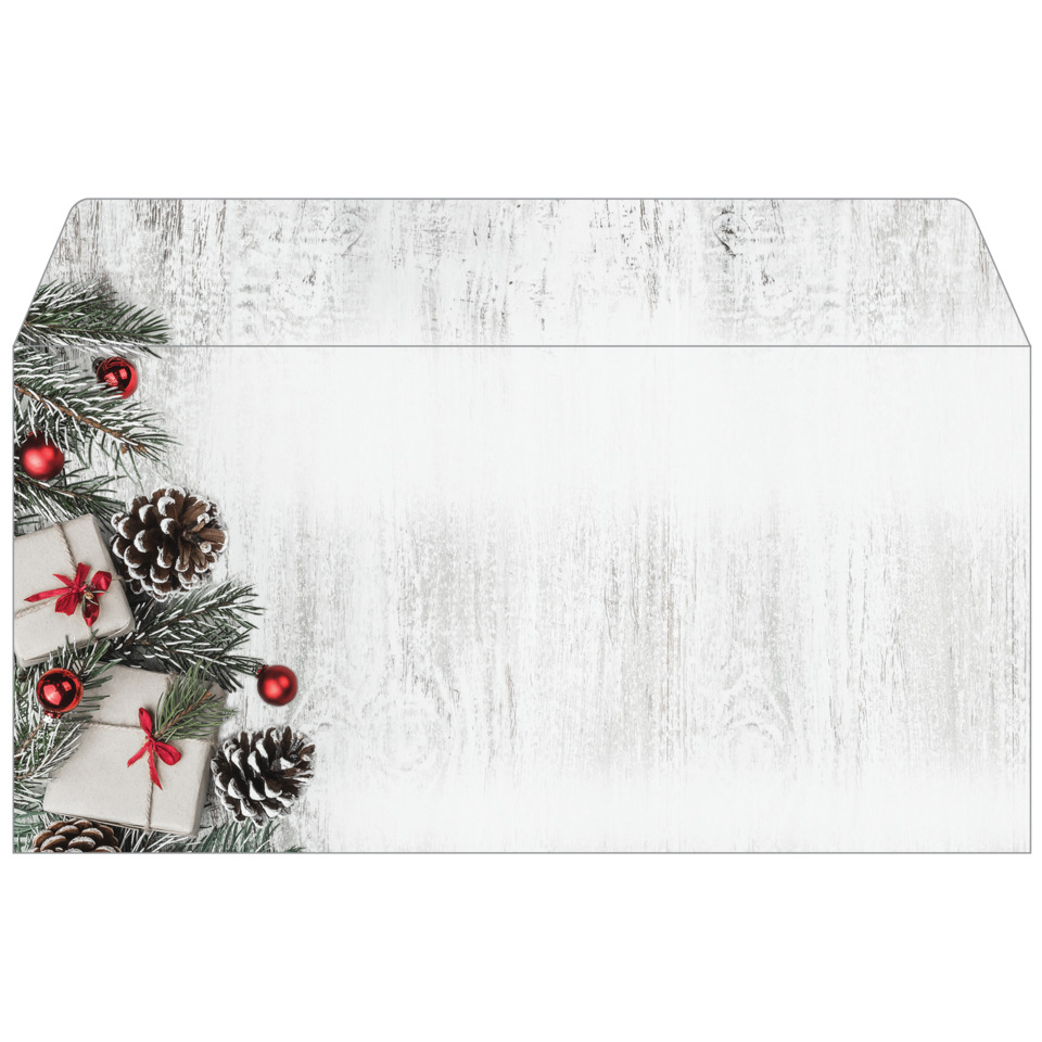 weihnachtskarte, geschenkverpackung, weihnachtliche dekoration, pinienkegel, holzoptik