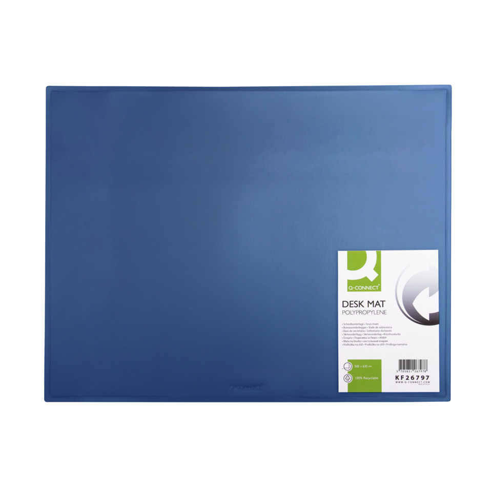 Schreibtischunterlage, Polypropylen, blau, Unterlage, Schreibtischzubehör