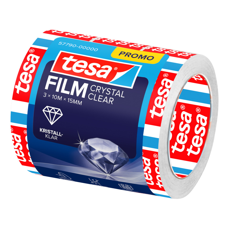 Filamentklebeband, Kristallklar, Diamant-Symbol, Transparent, Abroller Tape