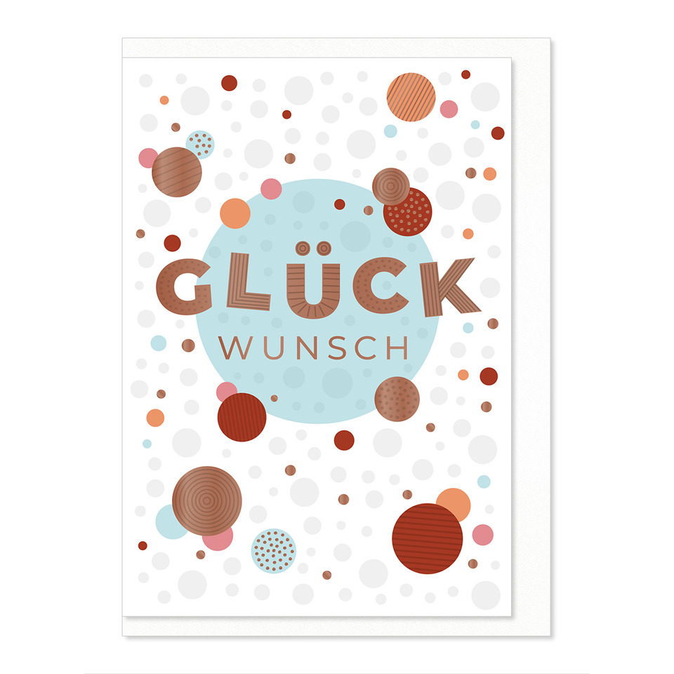 Kartenmotiv, Glückwunsch, Gutscheinkarte, Kreismuster, Pastellfarben