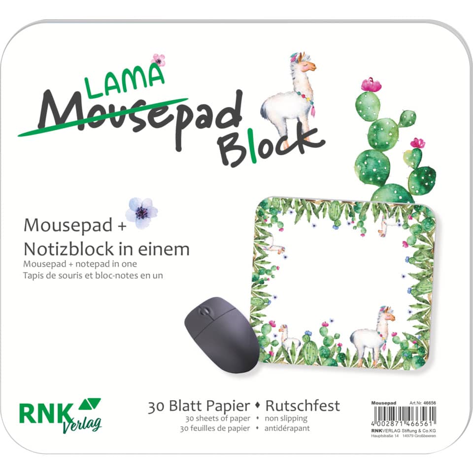 Mauspad, Notizblock, Kaktus, Lama, Pferd