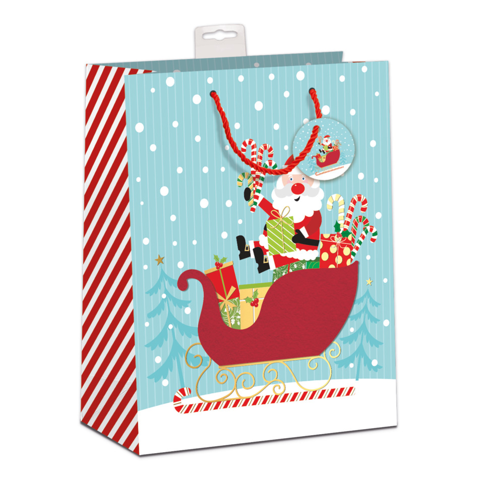 Weihnachtskarten, Sack, Schlitten, Santa, Geschenke