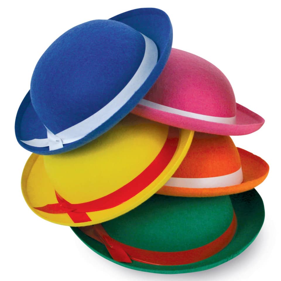 Felt hat, Faschingshut, Hut mit Band, Mehrfarbig, Späßchen-Hut