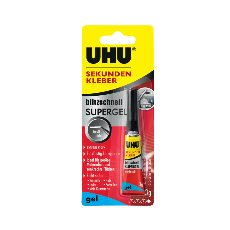 Kleber, Supergel, Gel, UHU, Sekundenkleber