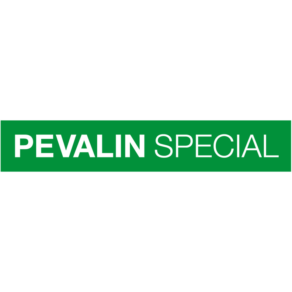 grünes Banner, pevalin special, Textbanner, Logostreifen, grünes Rechteck