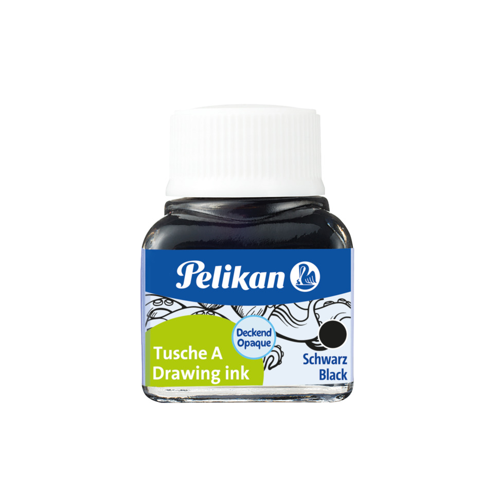 Tusche A, Drawing ink, Schwarz, Tinte, Pelikan