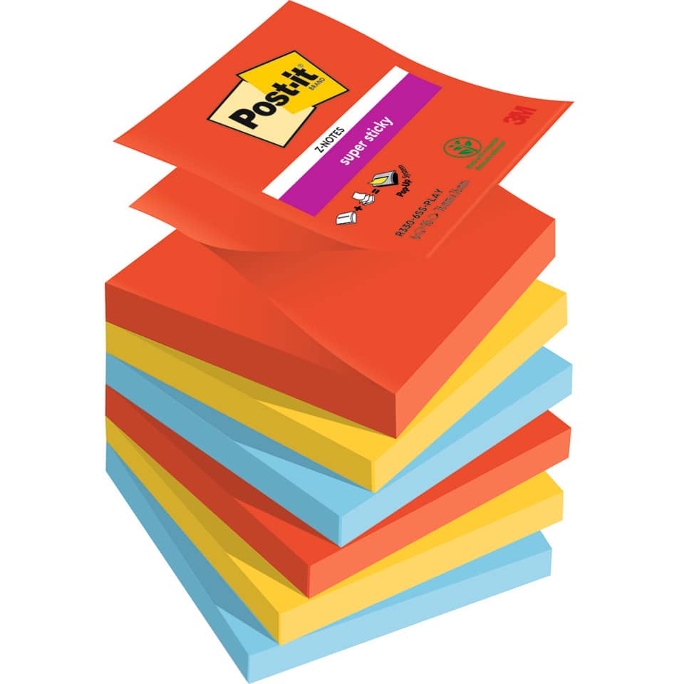 Post-it Notizen, Klebepapier, gestapelte Blätter, bunte Blöcke, Notizblock