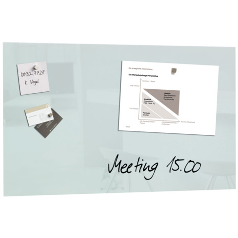 Glas-Magnettafel Artverum, 78x48cm, super-weiß SIGEL GL131