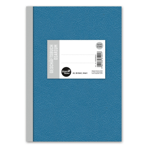 Geschäftsbuch, A5, 96 Blatt, liniert, blau STAUFEN STYLE 608398010