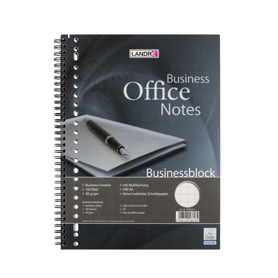 Notizbuch, Spiralblock, A4, Business, Lineatur
