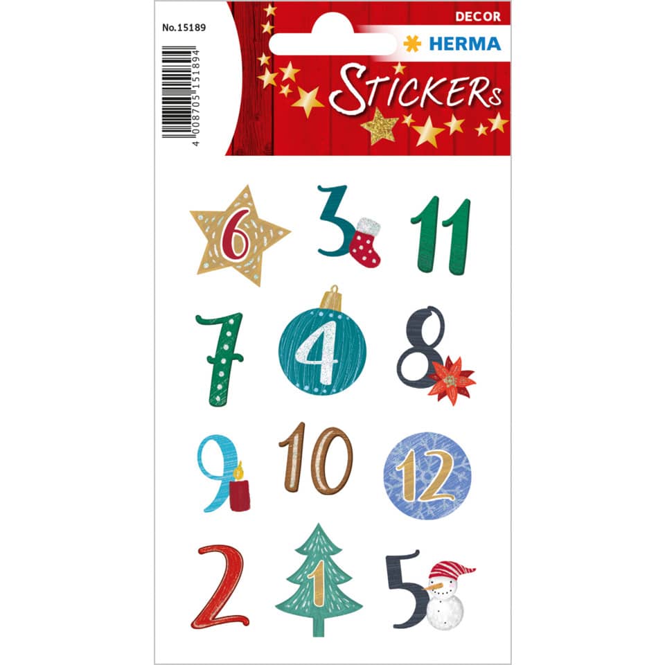 Adventskalender, Zahlen, Aufkleber, Weihnachtsdekoration, Kleidung?