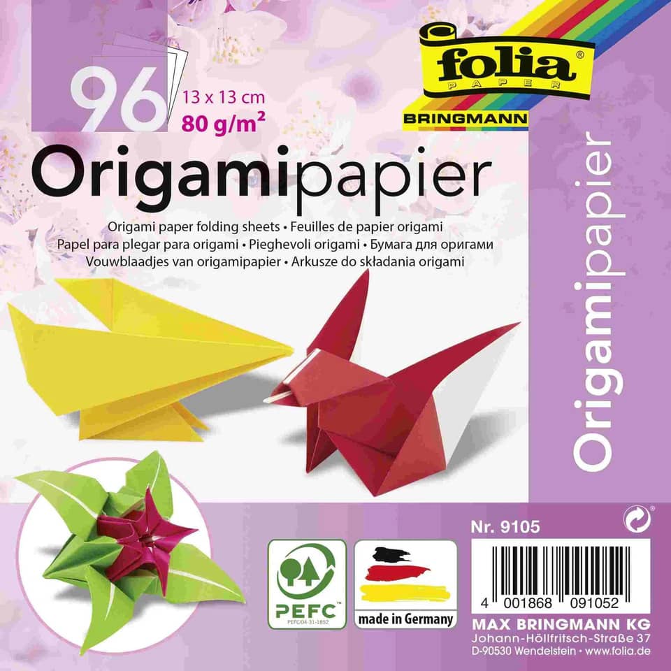 Origami-Papier, Origami-Blätter, 13x13 cm, 80 g/m², buntes Papier