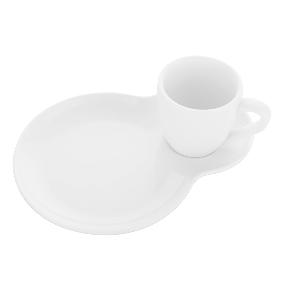 teller, untertasse, becher, keramik, weiß