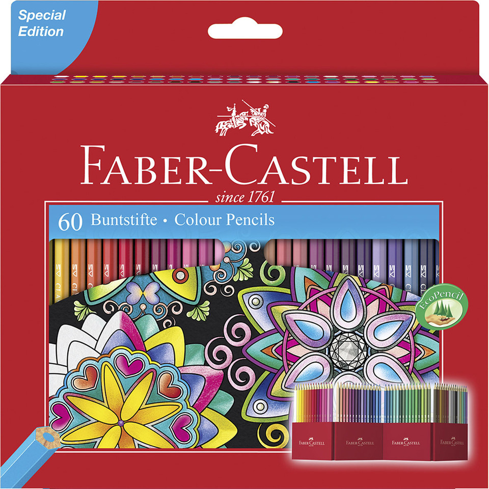 Farbstiftetui Castle, 60 Stück, sortiert FABER CASTELL 111260