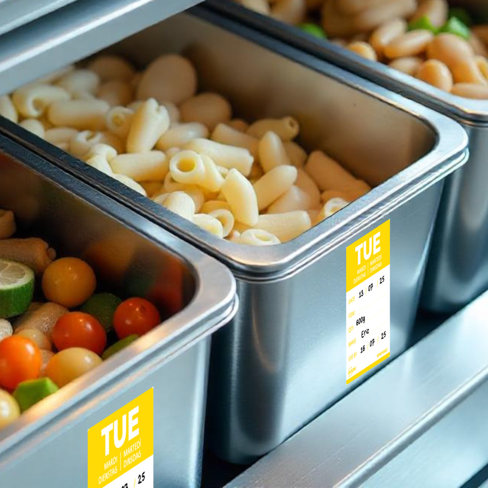 pasta, Penne, Metallbehälter, Salatbar, bereit zum Verzehr