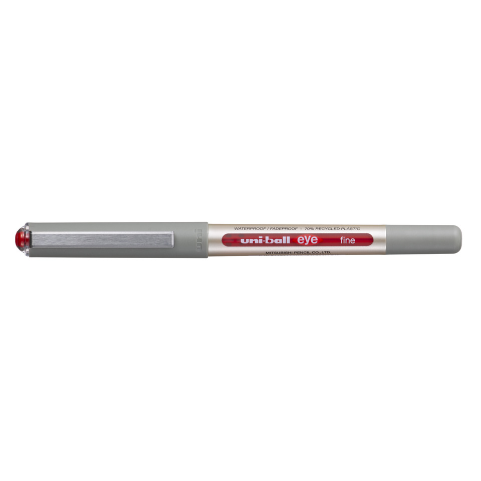 Kunststoffstift, Korrekturstift, rot-rote Kappe, uni-ball eye, feine Mine