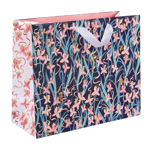 Geschenktragetasche Garden Chic blue, 33 x 27 x 13 cm TURNOWSKY 46 517