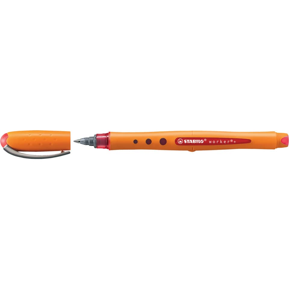 Linealstift, Mechanischer Stift, Orangene Gehäuse, ausziehbar, Radiergummi-Kappe