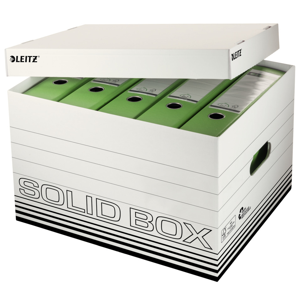 box, solid box, storage box, document box, green dividers, solid box, kartonbox, aufbewahrungsbox, grüne trennwände, LIETZ (falls sichtbar)