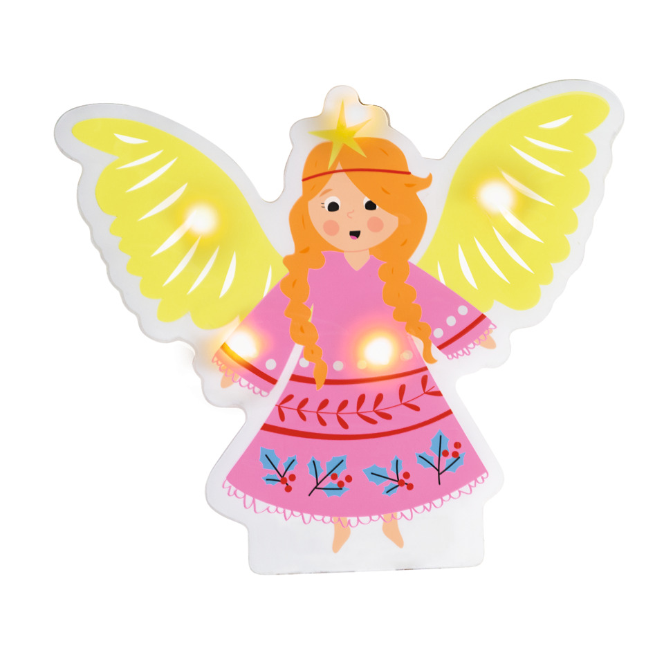 Engel, Flügel, pinkes Kleid, Illustration, Kinderdeko