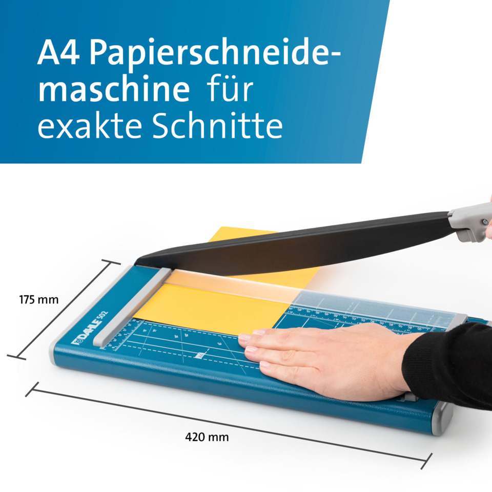 Papierschneidemaschine, Schneidematte, Skalierung, Klingenführung, Maße 420mm