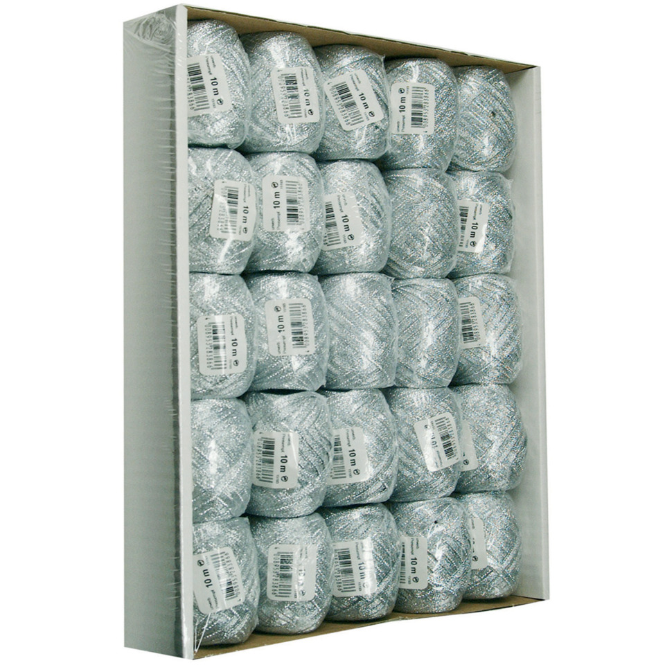 Eiknäuel Brokat/Glimmer, 5mmx10m, silber GOLDINA 1093005052510