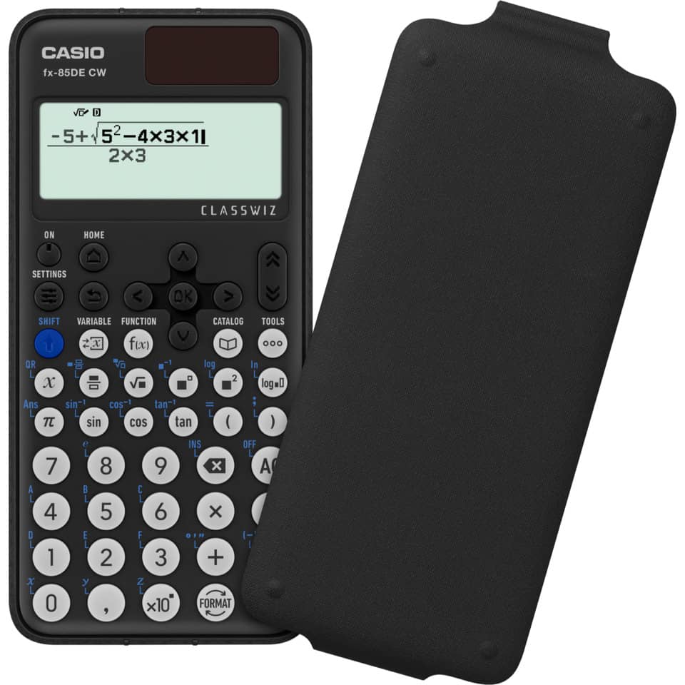 Taschenrechner, Casio fx-85DE CW, wissenschaftlicher Rechner, Schutzhülle, Hülle