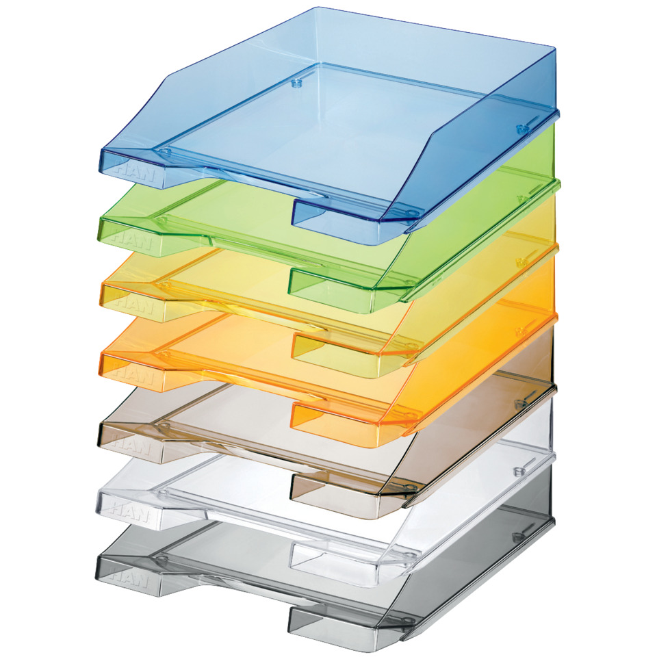 Organisationsablage, stapelbare Ablagen, Acrylablage, bunte Ablagen, Dokumentablage