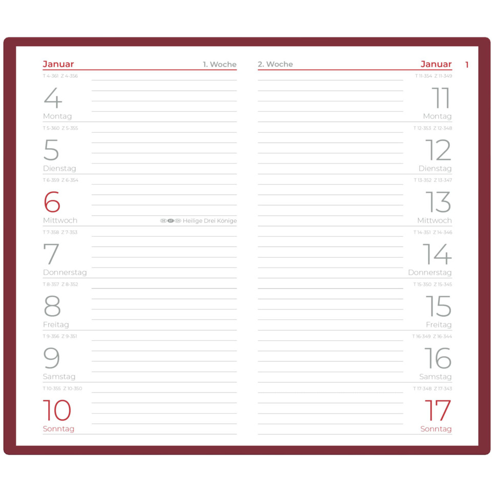 Kalender, Terminkalender, Wochenkalender, Monatskalender, Notizen