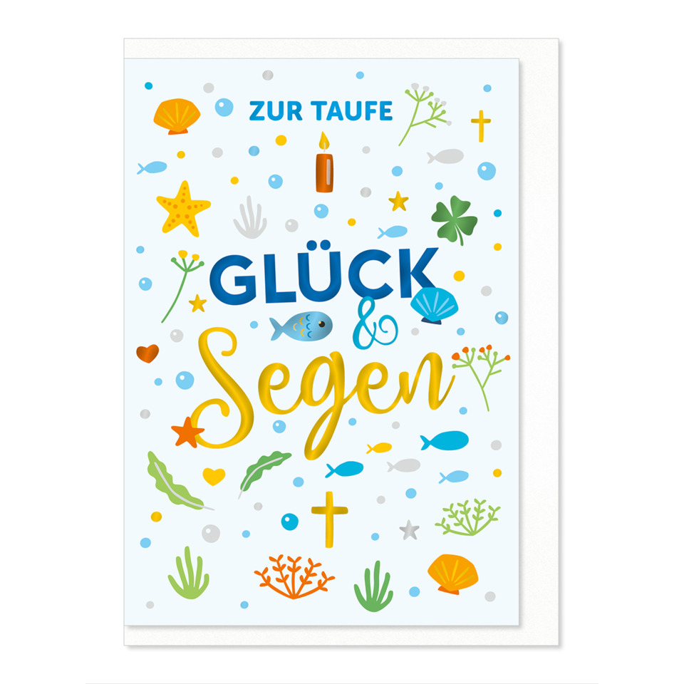 Taufe, Glück, Segnen, Karte, Unterwasser