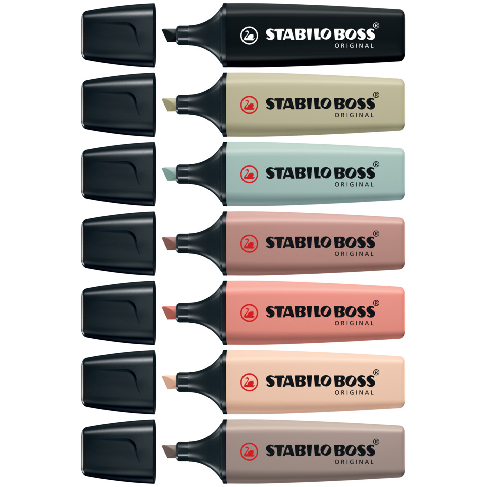 Highlighter, Marker pen, Pastel colors, Brush tip, Stabilo Boss, Marker, Highlighter, Pastellfarben, Pastellfarben-Highlighter, Stabilo Boss