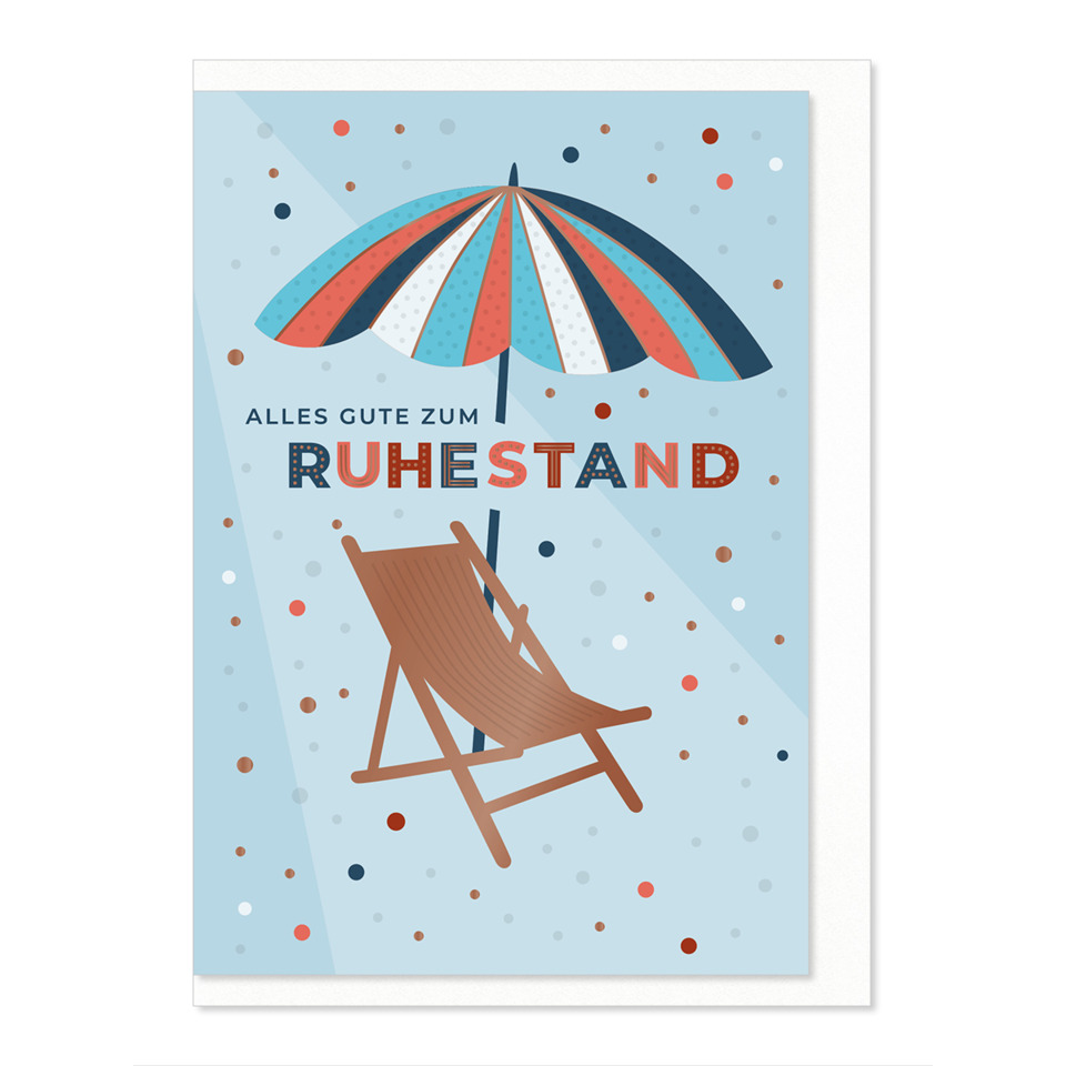 Strandstuhl, Sonnenschirm, Meer, Urlaubskarte, Ruhetag