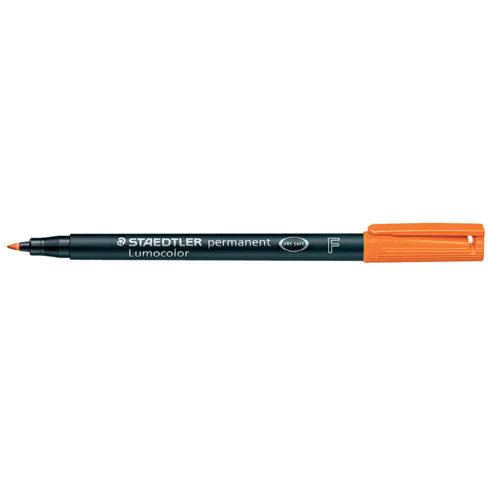 Marker, Permanent, Lumocolor, Oil-based, Orange cap