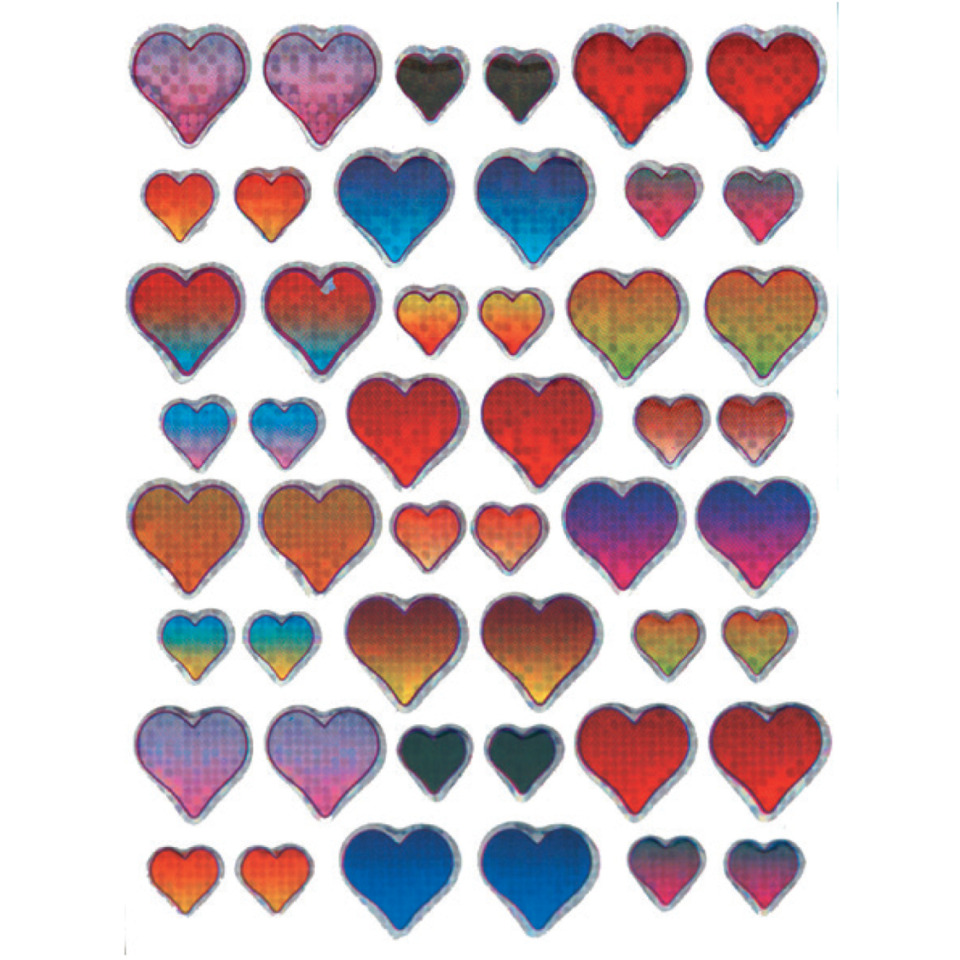 Herzaufkleber, Herzen, bunt, Muster, Sticker