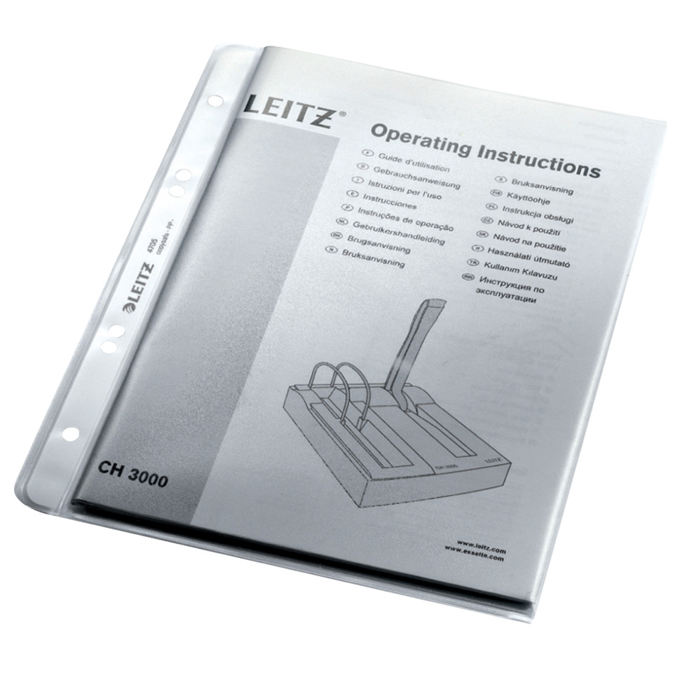Prospekthülle Extrastark, A5, PP, genarbt, dokumentenecht, farblos LEITZ 4705-00-03