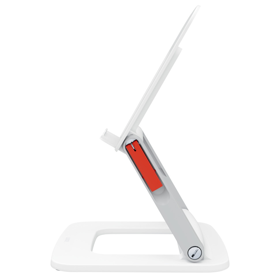 weiß, Tablet-Ständer, verstellbar, roter Verriegelung, verkabelt