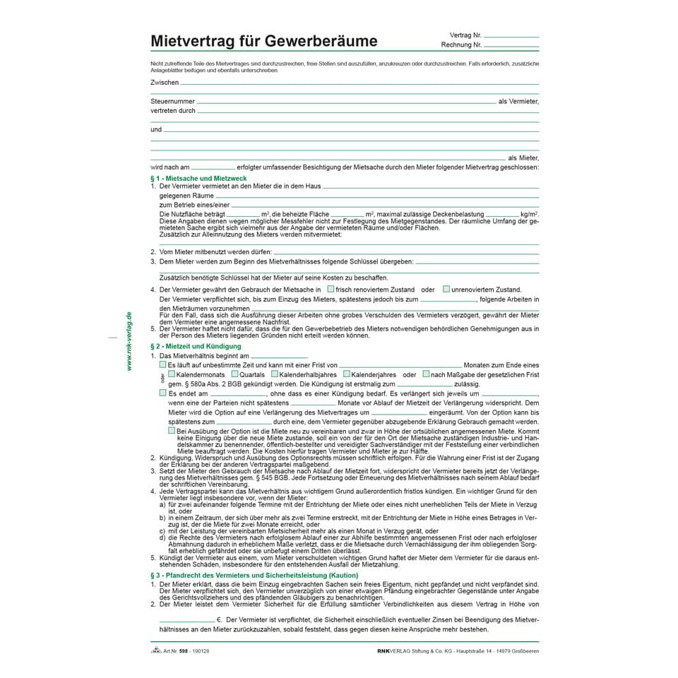 Mietvertrag, Gewerbeimmobilie, Schriftstück, Vertrag, Dokument