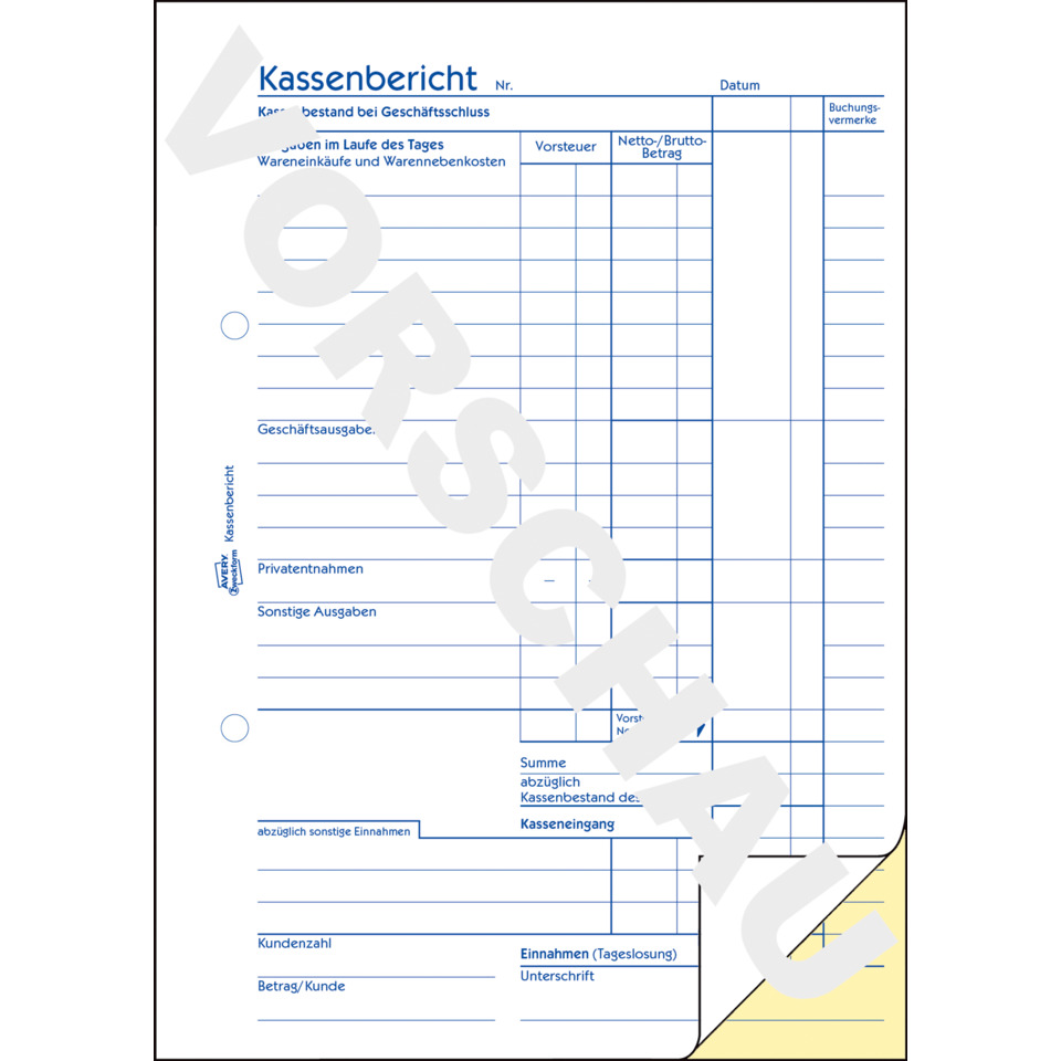 kassenbericht, kassenformular, papierformular, kasse, rechnung