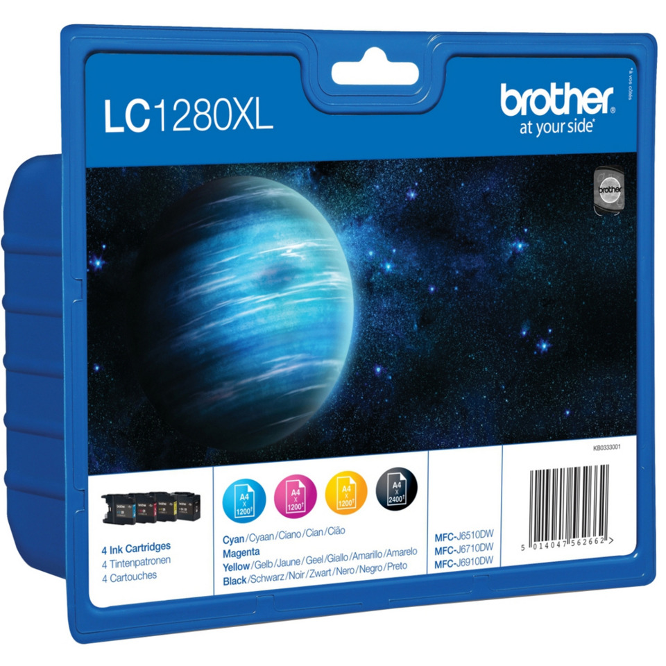 Tintenpatronen, LC1280XL, 4x Kartuschen, Kompakt-Tintenpaket, Brother Druckerzubehör