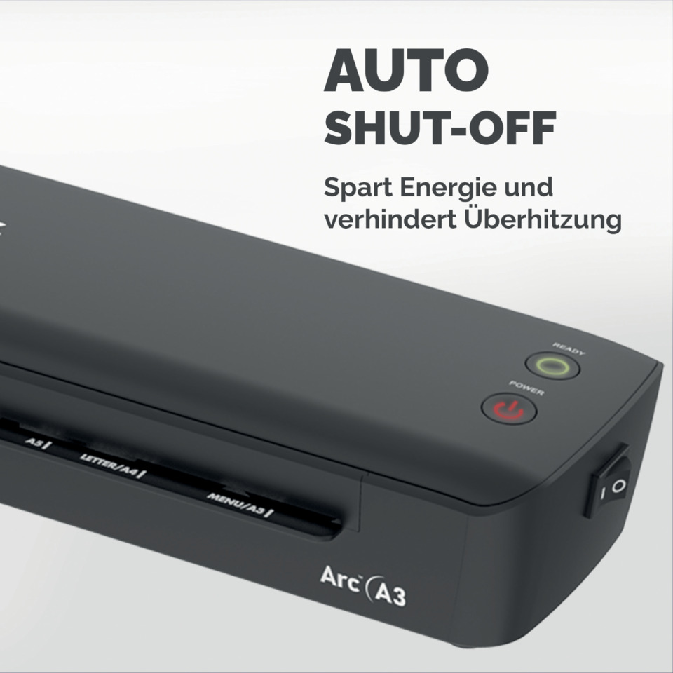 Schwarz, Drucker, Arc A3, Auto Shut-off, Power