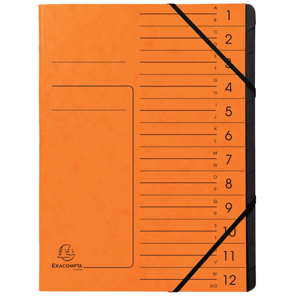 Ordnungsordner, Notizbuch, Orangene Hülle, A-Z Register, Seitenleisten