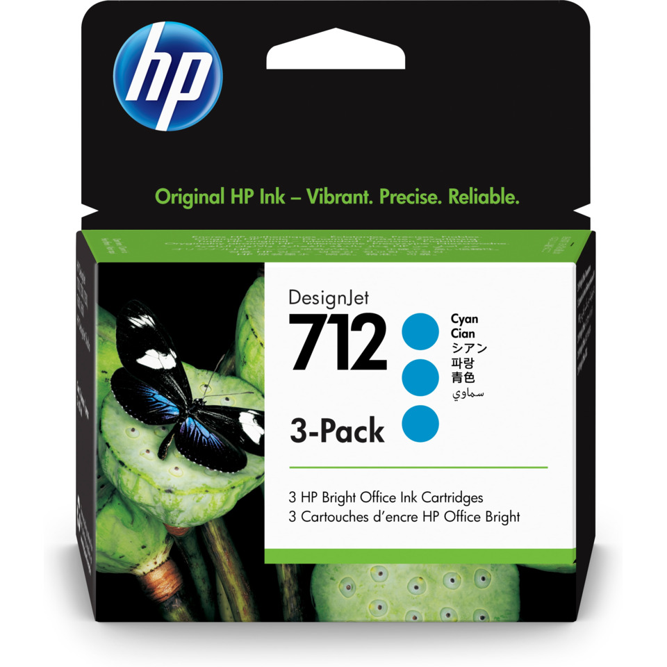 Tintenpatrone, HP DesignJet, Cyan, 3-Pack, Office-Prints