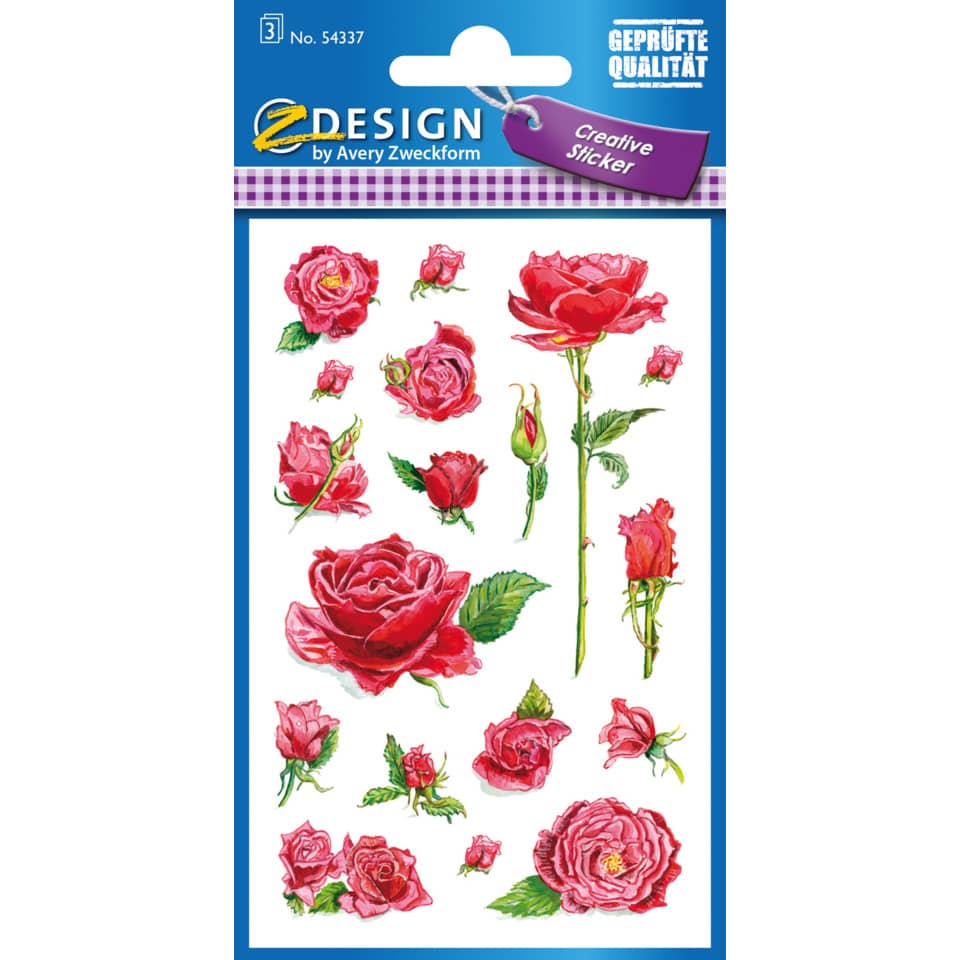 Rosen, Blumenaufkleber, Rosensticker, Rosendesign, Dekoraufkleber