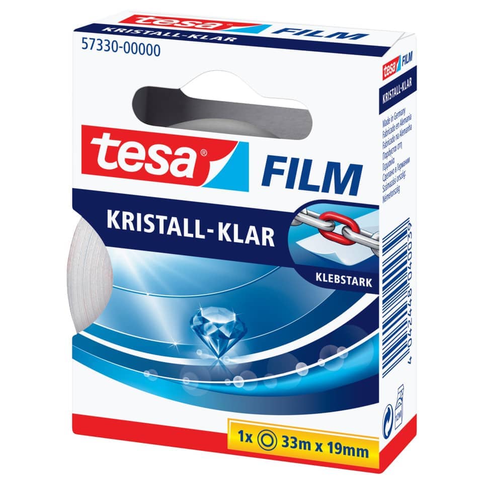 Kristall-Klar, Film, Klebeband, Drahtfaden, 33m x 19mm