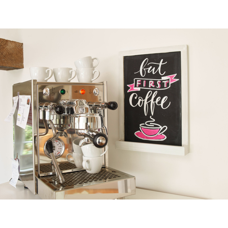 Espressomaschine, Kaffeemaschine, Stainlessstahl, Tassen, Kaffeebanner