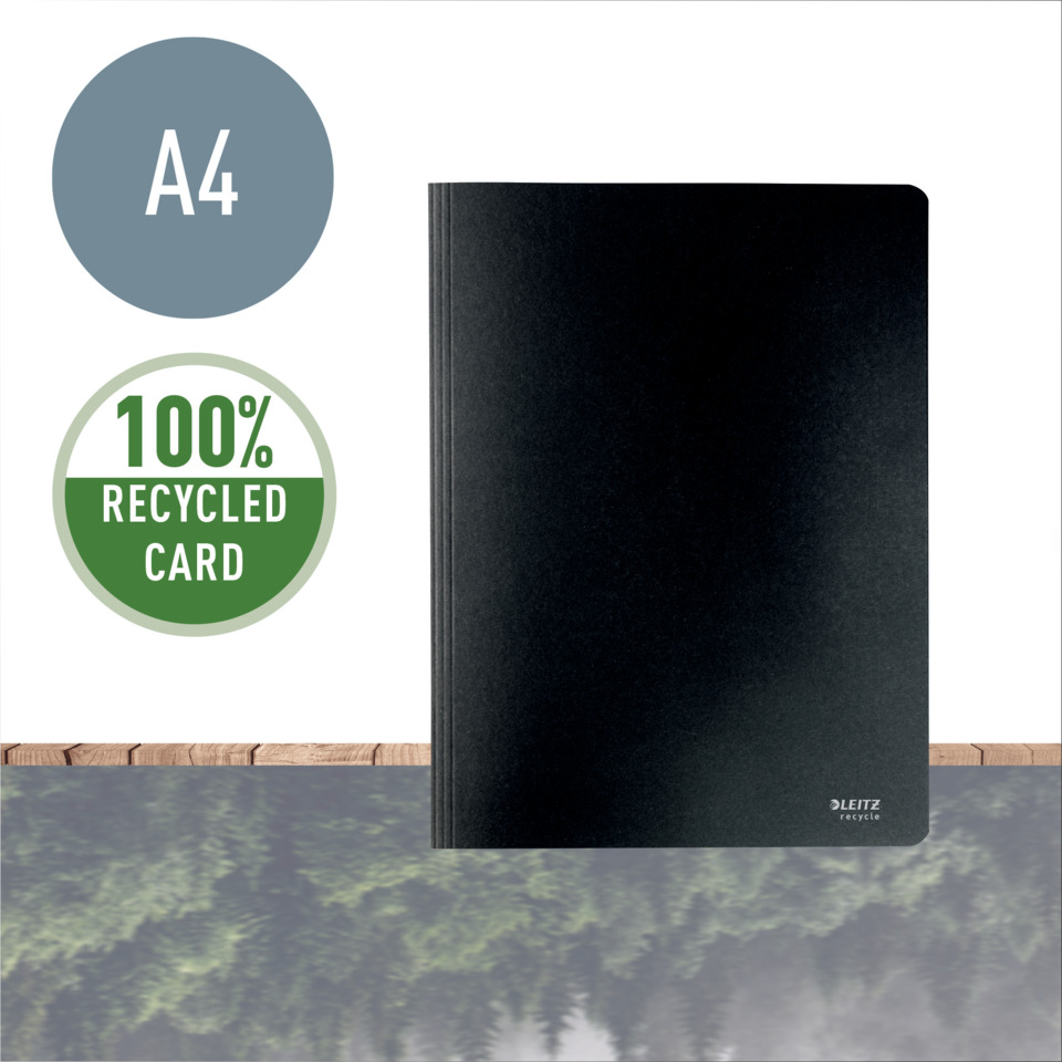 Notizbuch, A4, dunkel, Kunstleder, recyceltes material