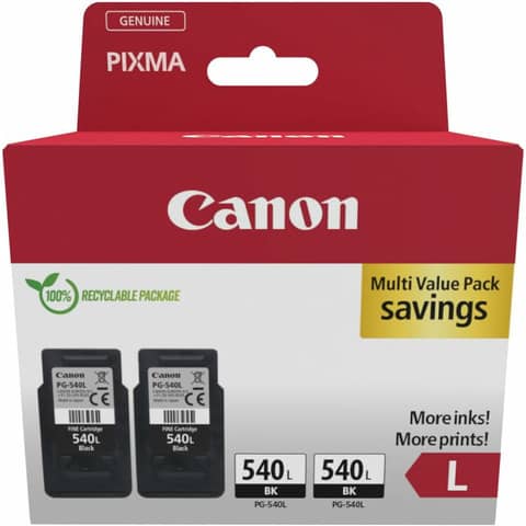 Twin Pack PG-540L, 2x schwarz CANON 5225B020