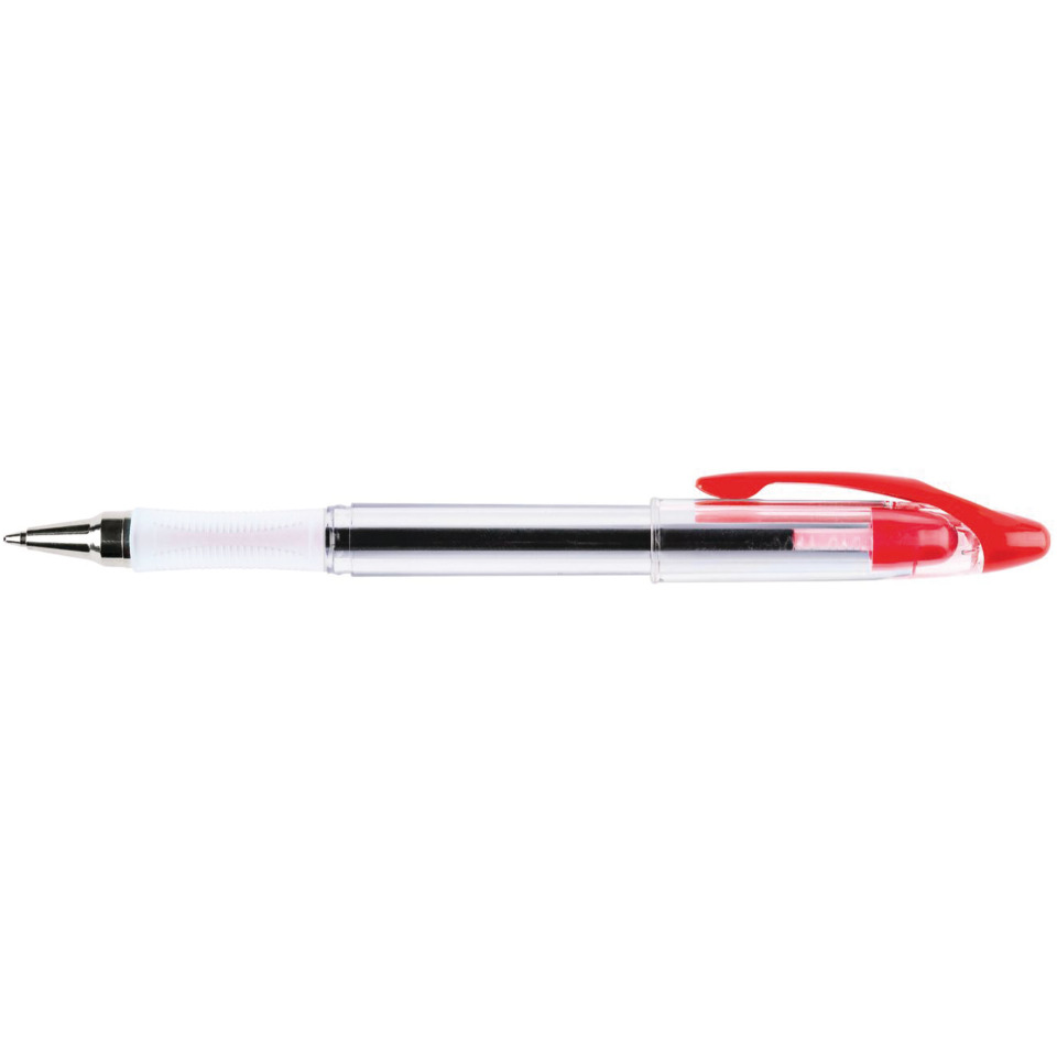 Kugelschreiber, Gelschreiber, transparent, roter Clip, Klickmechanik