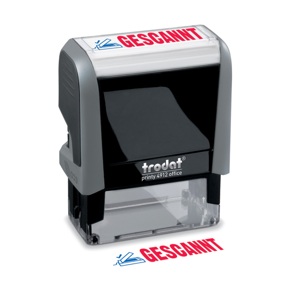 Stempel Printy, Motiv/Text: Gescannt, Abdruck: blau/rot TRODAT 128725