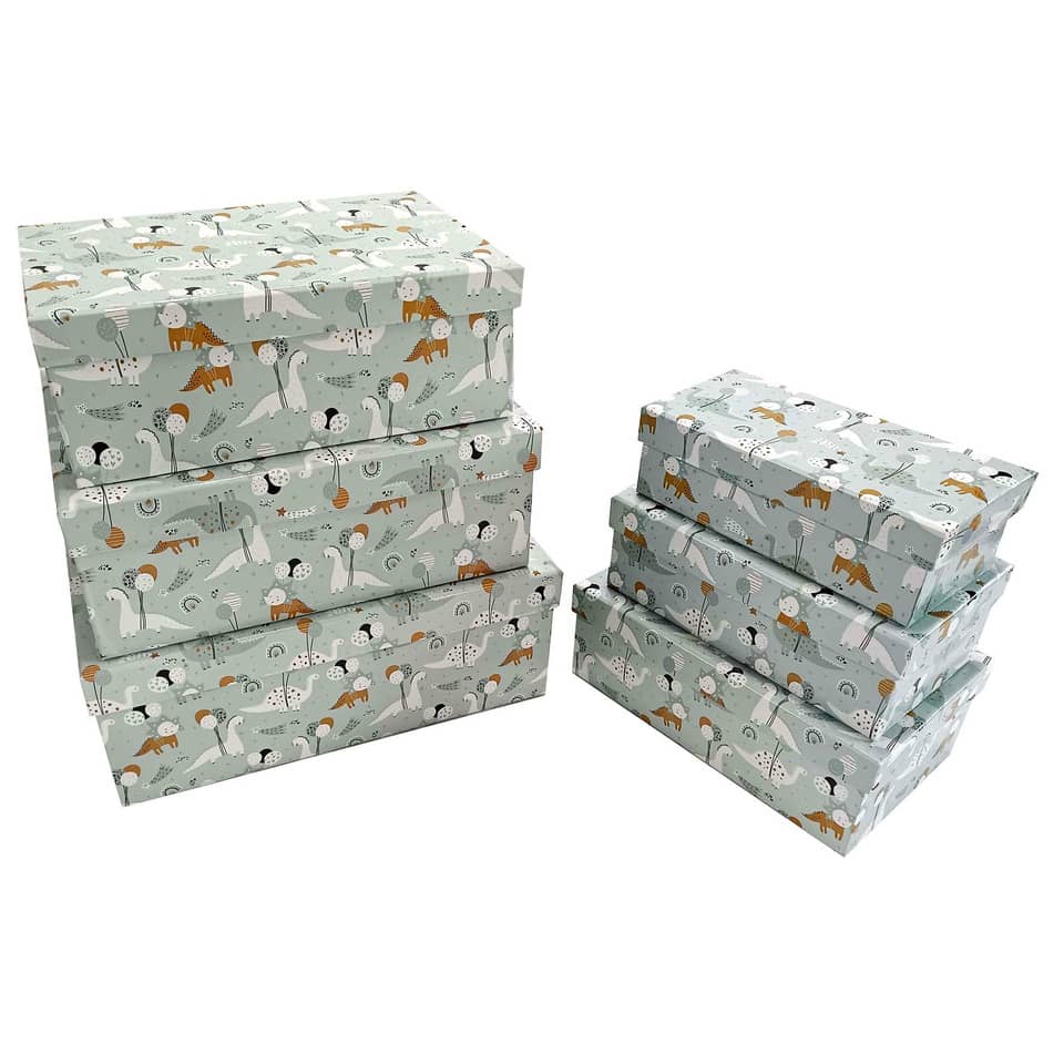 Geschenkboxen, Geschenkverpackung, Boxenset, Mustermuster, Tiermuster